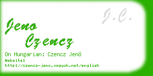 jeno czencz business card