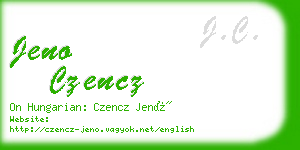 jeno czencz business card